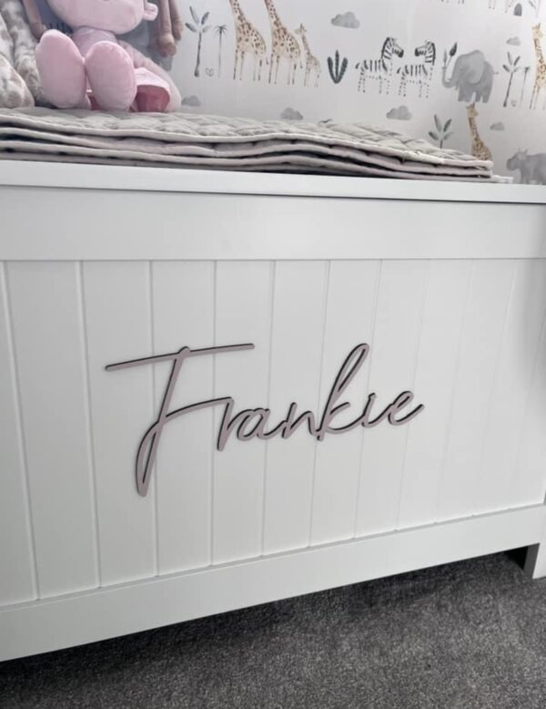 Scribble Font Wooden TOY BOX Name Sign - Various Sizes