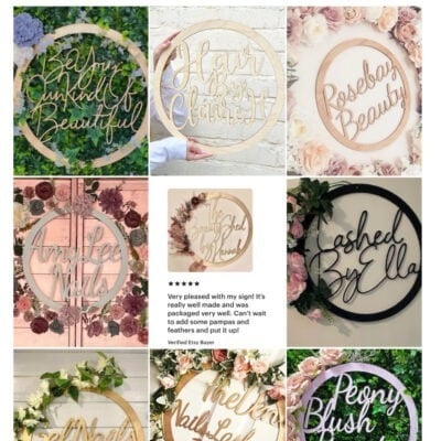 Personalised HOOP Large Wooden Sign - ANY WORDING