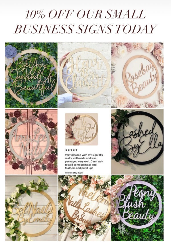 Personalised HOOP Large Wooden Sign - ANY WORDING