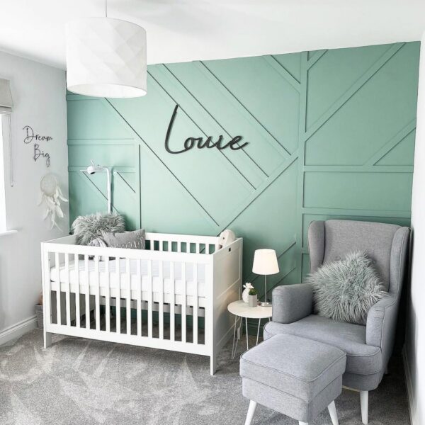 Boy's Nursery Decor Wooden Name Sign SCRIBBLE FONT - Image 9