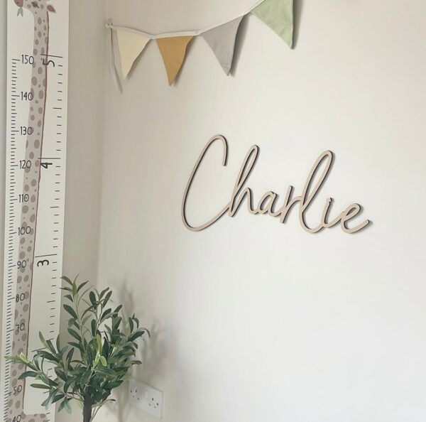 Boy's Bedroom Decor Wooden Name Sign SCRIBBLE FONT - Image 3