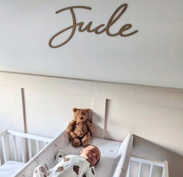 Boy's Nursery Decor Wooden Name Sign SCRIBBLE FONT - Image 8