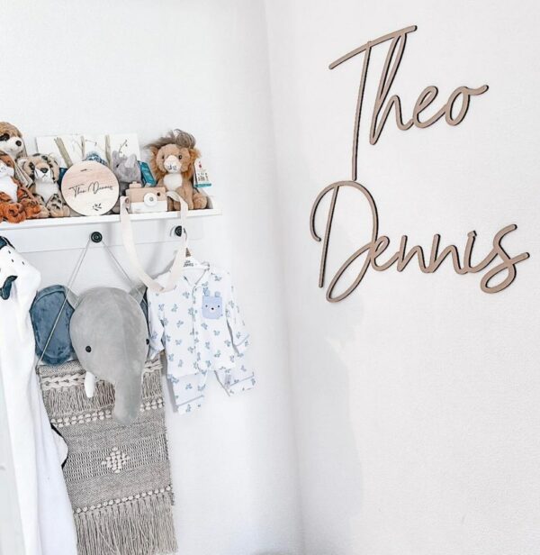 Boy's Bedroom Decor Wooden Name Sign SCRIBBLE FONT - Image 6