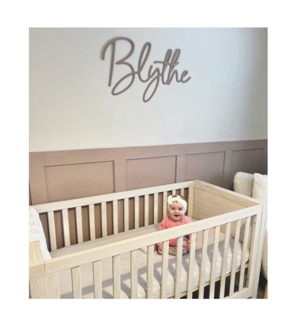 Wooden Name Sign SCRIBBLE FONT - Various Sizes & Colours
