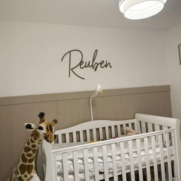 Boy's Nursery Decor Wooden Name Sign SCRIBBLE FONT - Image 11