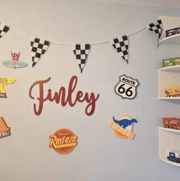 EXTRA LARGE 80cm Wooden Sign in SWIRLY Font (Various Colours Available) - Image 7