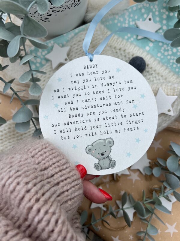 Gift Bear Daddy To Be Hanging Plaque (PR) - Image 3