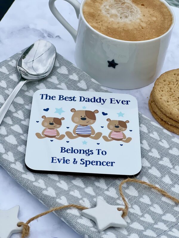 The Best Daddy Belongs To Personalised Coaster - Image 2
