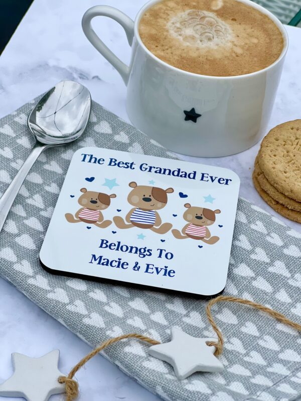 The Best Grandad Belongs To Personalised Coaster - Image 2