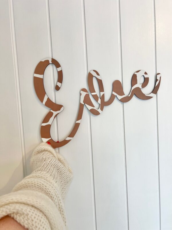 Wooden Name GIRAFFE PRINT Sign - Image 4