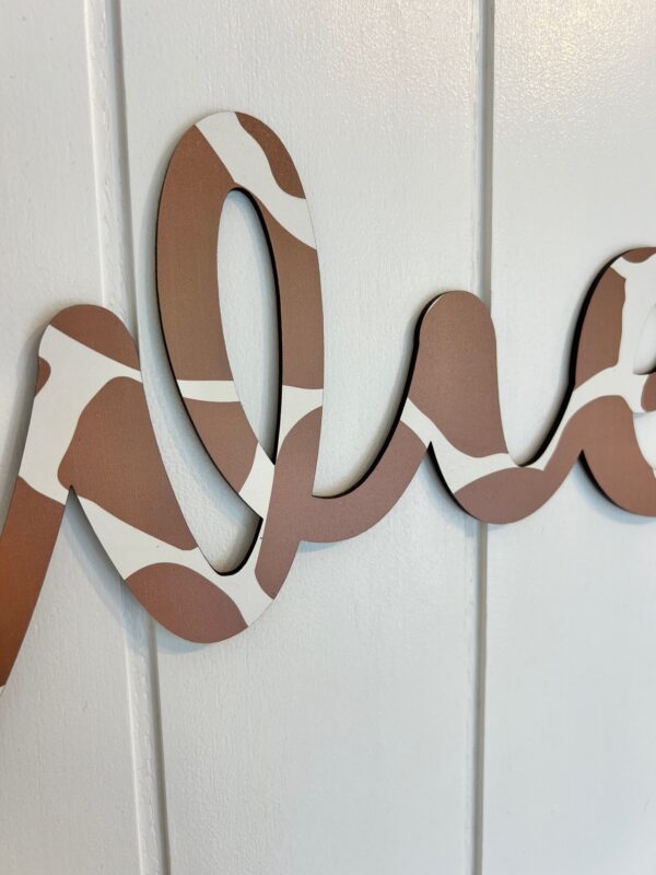 Wooden Name GIRAFFE PRINT Sign - Image 2