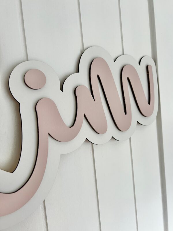 Custom Wooden Bubble Name Sign DOUBLE LAYERD - Baby Name Sign - Image 3