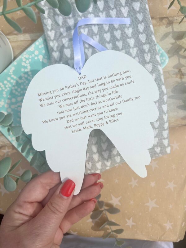 Father's Day White Hanging Angel Wings (WH)
