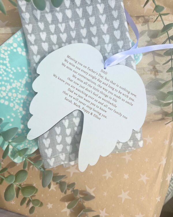 Father's Day White Hanging Angel Wings (WH) - Image 2