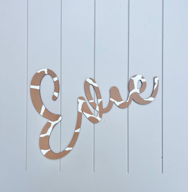 Wooden Name GIRAFFE PRINT Sign - Image 3