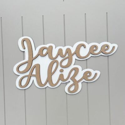 Custom Wooden Bubble Name Sign DOUBLE LAYERD - Baby Name Sign