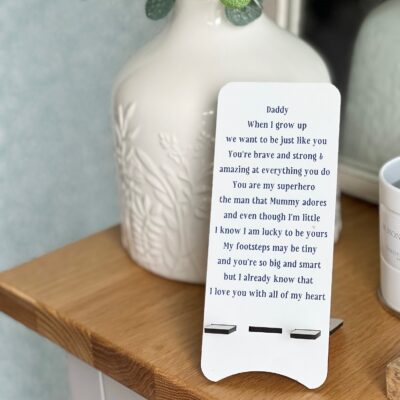 Daddy Poem Mobile Phone Stand (WH)