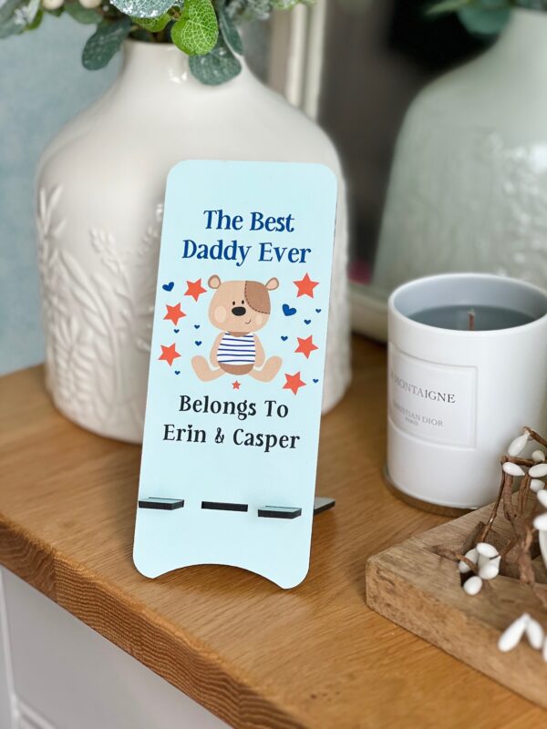Best Daddy (Grandad) Teddy Bear Mobile Phone Stand (PR)