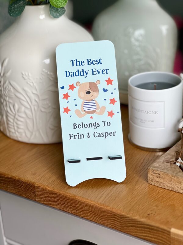 Best Daddy (Grandad) Teddy Bear Mobile Phone Stand (PR) - Image 4