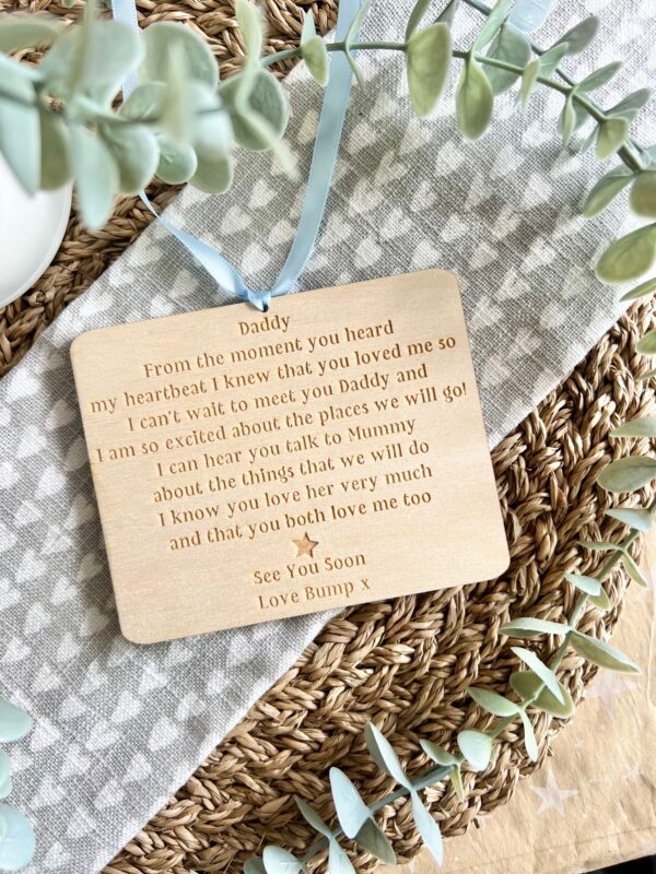 My Heartbeat Daddy To Be Plaque - Image 2