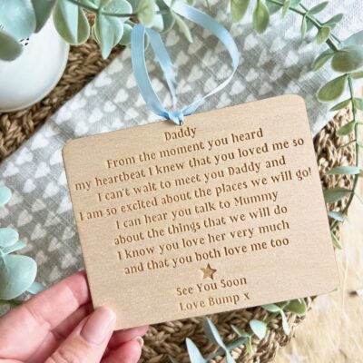 My Heartbeat Daddy To Be Plaque