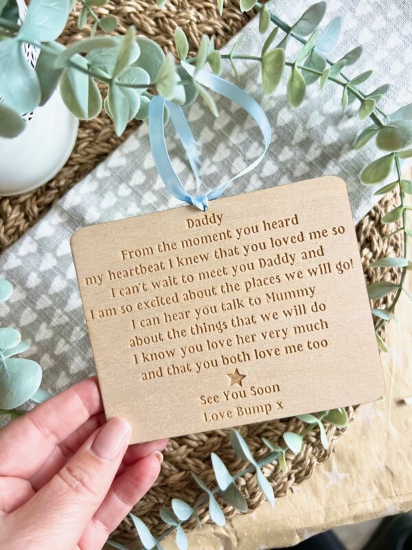 My Heartbeat Daddy To Be Plaque