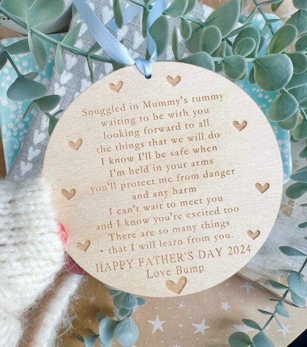 FATHER'S DAY 2025 Daddy To Be Grandparent To Be Poem Plaque