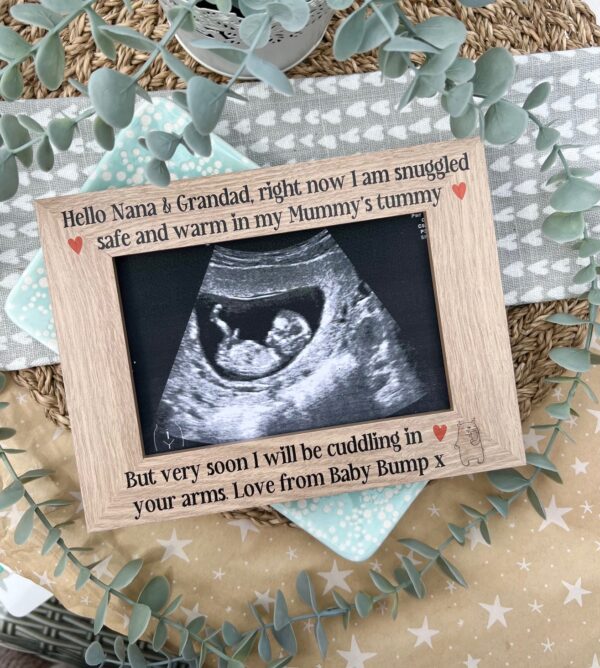 My Grandparents Cuddling In Your Arms Baby Scan Frame (PR)