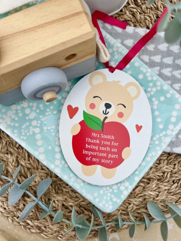 An Important Part Of My Story Apple Bear Sign (PR) - Image 2