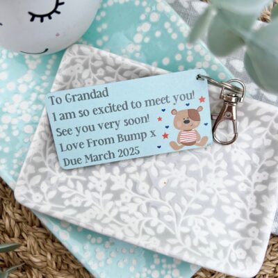Grandad Excited To Meet You Bear Keyring (PR)