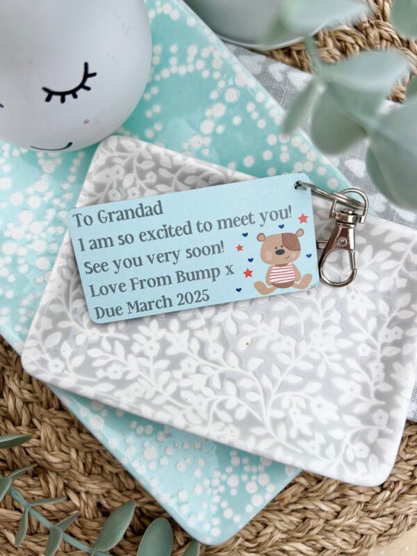 Grandad Excited To Meet You Bear Keyring (PR)