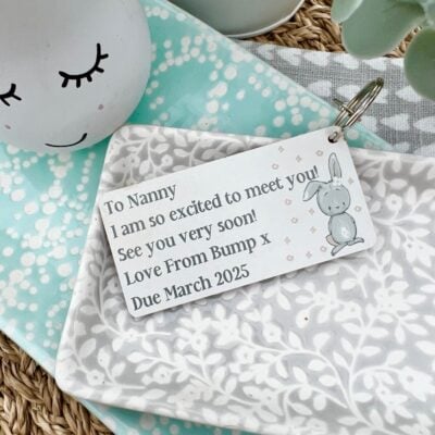 Grandparent Excited To Meet You Bunny Keyring (PR)