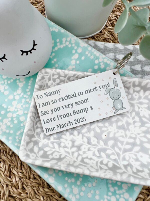 Grandparent Excited To Meet You Bunny Keyring (PR)