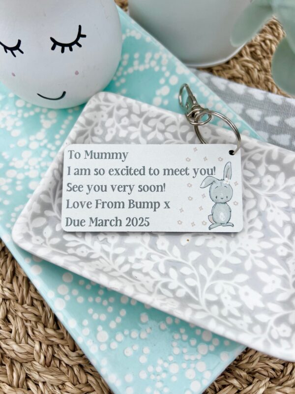 Mummy Excited To Meet You Bunny Keyring (PR)