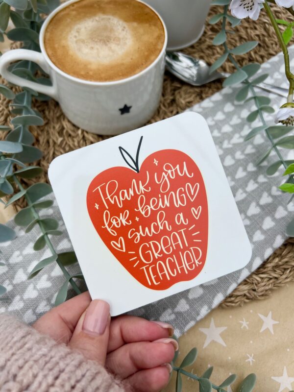 Thank You Great Teacher Apple Coaster