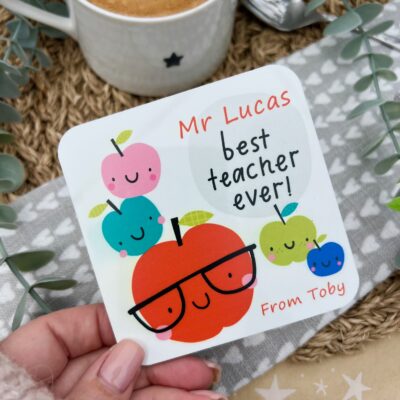 Best Teacher Ever Apple Coaster