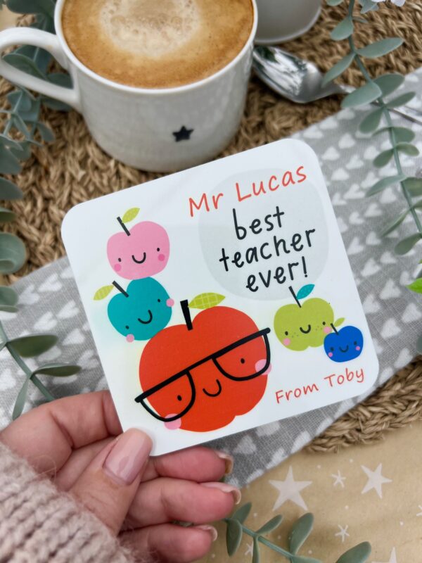 Best Teacher Ever Apple Coaster