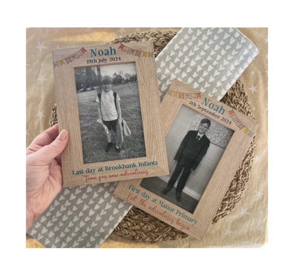 Last Day At School & First Day At School 2025 Set Personalised Photos Frame (PR)