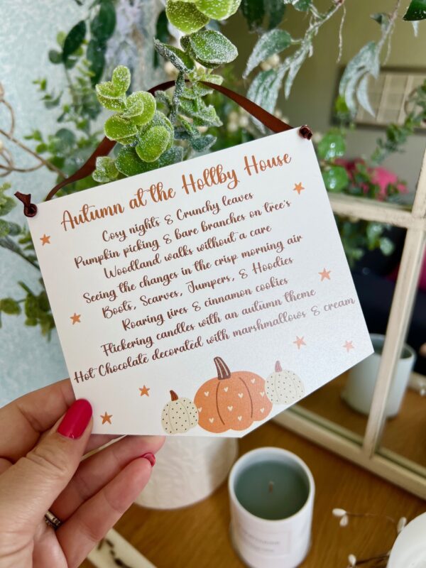 Autumn At Our House Hanging Quote Sign, Autumn Decor (PR) - Image 2