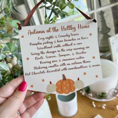Autumn At Our House Hanging Quote Sign, Autumn Decor (PR)