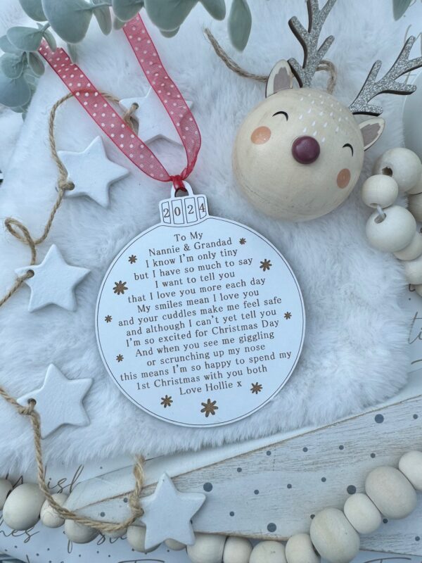 Grandparents My First Christmas With You 2025 Decoration - 1st Christmas (WH) - Image 3