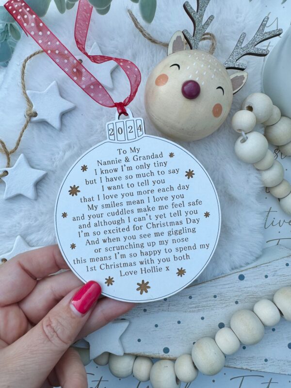Grandparents My First Christmas With You 2025 Decoration - 1st Christmas (WH) - Image 4