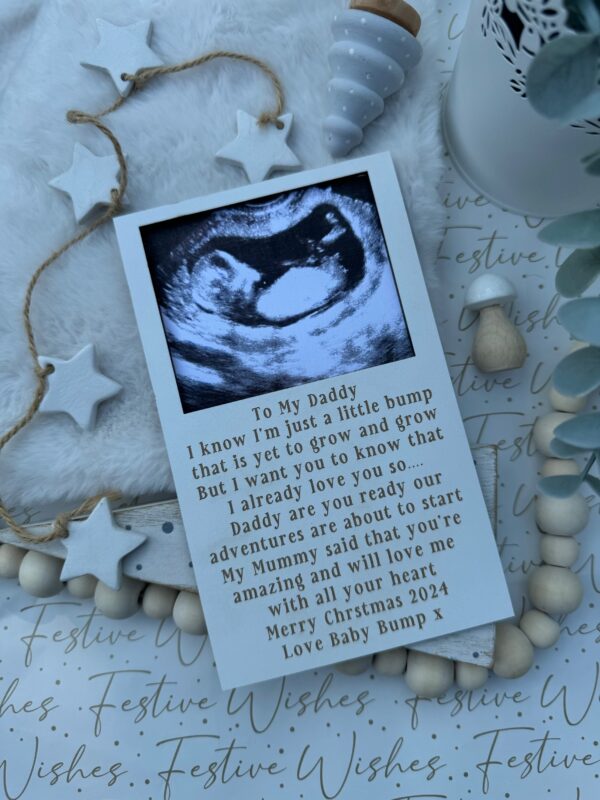 Christmas Wishes Daddy To Be Magnet Scan Frame Decoration (WH) - Image 3