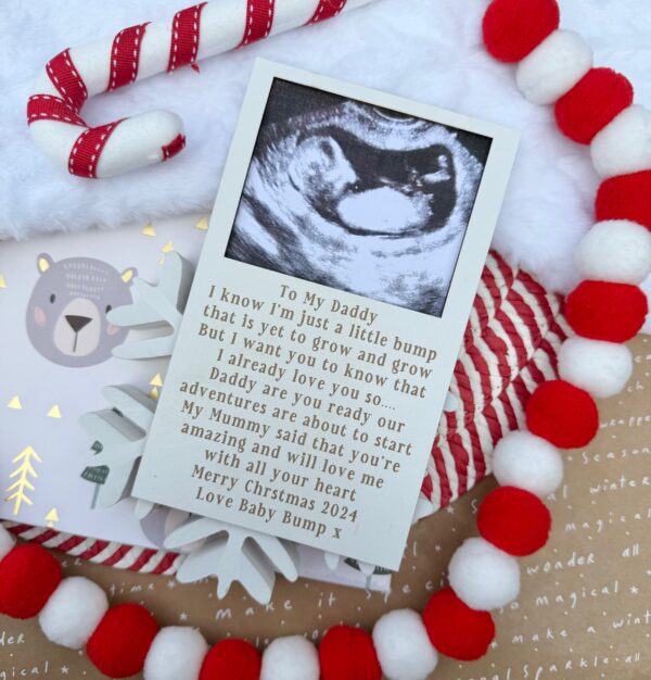Christmas Wishes Daddy To Be Magnet Scan Frame Decoration (WH) - Image 2