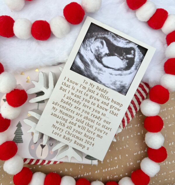 Christmas Wishes Daddy To Be Magnet Scan Frame Decoration (WH)