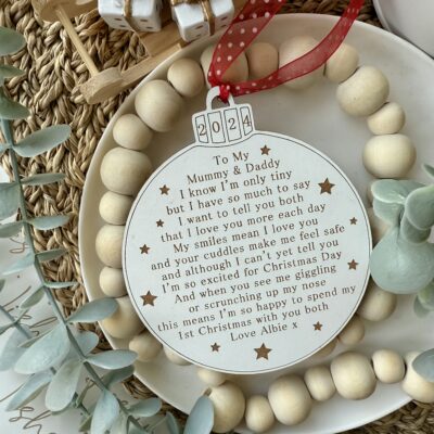 Mummy & Daddy My First Christmas With You 2025 Decoration - 1st Christmas (WH)