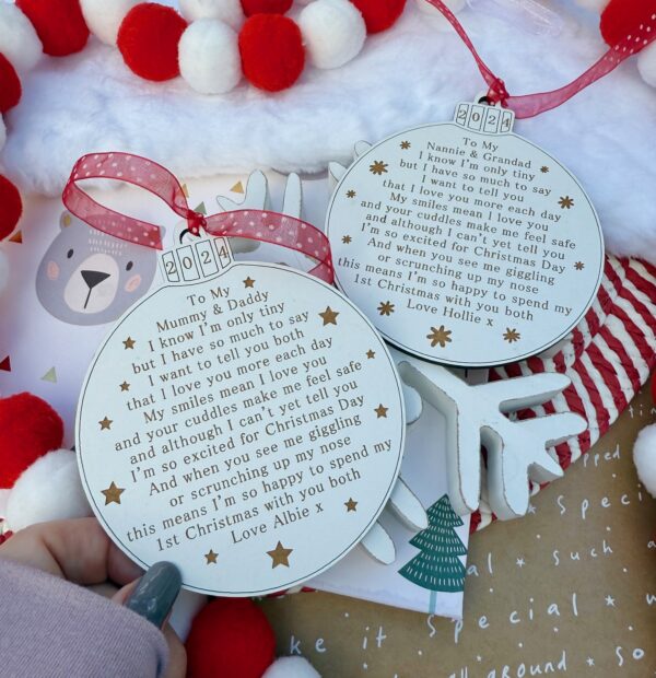 Mummy & Daddy My First Christmas With You Decoration - 1st Christmas (WH) - Image 2