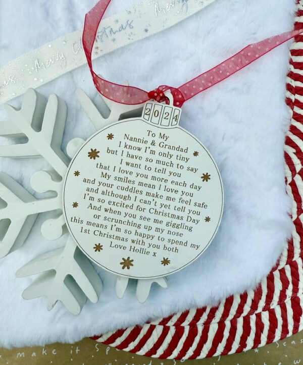 Grandparents My First Christmas With You 2025 Decoration - 1st Christmas (WH) - Image 5
