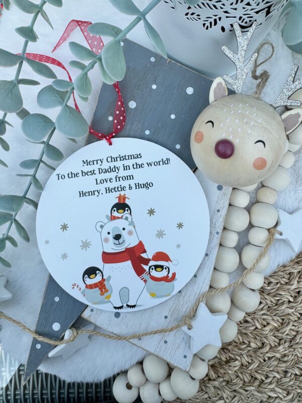The Best Daddy In The World Penguin & Bear Decoration (PR) - Image 3