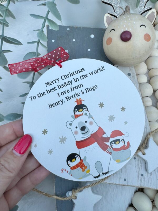 The Best Daddy In The World Penguin & Bear Decoration (PR) - Image 4